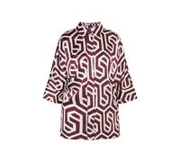 Dreimaster Hemdbluse Damen Wollweiss Bordeaux L