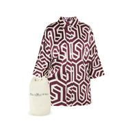 Dreimaster Hemdbluse + Einkaufstasche - SET Damen Wollweiss Bordeaux L