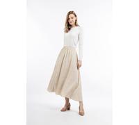 Dreimaster Maxirock Damen Hellbeige Weiss L