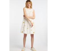Dreimaster Midikleid Damen Wollweiss Gelb L