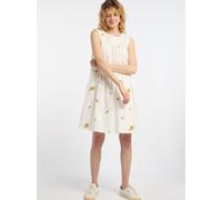 Dreimaster Midikleid Damen Wollweiss Gelb M