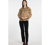 Dreimaster Rüschenbluse Damen Senf Weiss L