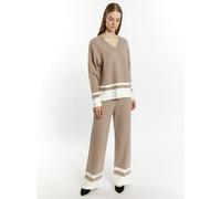 Dreimaster Strickpullover Damen Schlamm Wollweiss L