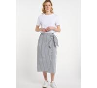 Dreimaster Wickelrock Damen Wollweiß/Marine L