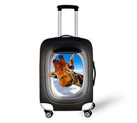 Dremagia Reisegepäck-Abdeckung, Tier-Design, Giraffe, 45,7 - 81,3 cm, Wasserfest, Reißverschluss, 4 Rollen, Spinner, Dehnbar, Einfacher Reißverschluss für leichte Abnahme