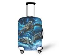 Dremagia Verdickte Reisegepäck-Abdeckung, 45,7 cm, 61 cm, 66 cm, 71,2 cm, 76,2 cm, 76,2 cm, 81,3 cm, Schildkrötenblau, S(for 18-21 inch luggage)