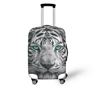 Dremagia Verdickte Reisegepäck-Abdeckung, 45,7 cm, 61 cm, 66 cm, 71,2 cm, 76,2 cm, 76,2 cm, 81,3 cm, weißer tiger, L(for 26-29 inch luggage)