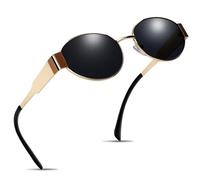 DRERIO Retro-Ovale Metallsonnenbrille Unisex Trendy Klassische Ovale Sonnenbrille Vintage Shades UV400 Schutz für Damen Herren Outdoor Reisen