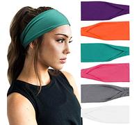DRESHOW 6 Stück Damen Stirnband Kopfband Haarband Turban Elastische Stirnband Haarschmuck für Mädchen Alltag Yoga Sport Fitness