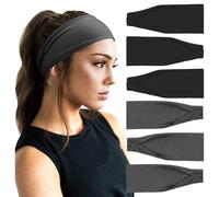 DRESHOW 6 Stück Damen Stirnband Kopfband Haarband Turban Elastische Stirnband Haarschmuck für Mädchen Alltag Yoga Sport Fitness