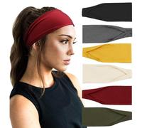 DRESHOW 6 Stück Damen Stirnband Kopfband Haarband Turban Elastische Stirnband Haarschmuck für Mädchen Alltag Yoga Sport Fitness