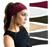 DRESHOW 6 Stück Damen Stirnband Kopfband Haarband Turban Elastische Stirnband Haarschmuck für Mädchen Alltag Yoga Sport Fitness