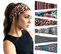 DRESHOW 6 Stück Damen Stirnband Kopfband Haarband Turban Elastische Stirnband Haarschmuck für Mädchen Alltag Yoga Sport Fitness