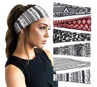 DRESHOW 6 Stück Damen Stirnband Kopfband Haarband Turban Elastische Stirnband Haarschmuck für Mädchen Alltag Yoga Sport Fitness
