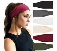 DRESHOW 6 Stück Damen Stirnband Kopfband Haarband Turban Elastische Stirnband Haarschmuck für Mädchen Alltag Yoga Sport Fitness