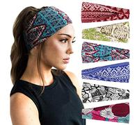 DRESHOW 6 Stück Damen Stirnband Kopfband Haarband Turban Elastische Stirnband Haarschmuck für Mädchen Alltag Yoga Sport Fitness