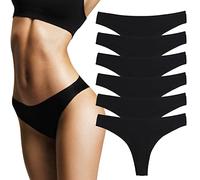 DRESHOW Damen Baumwolle Tanga Unterwäsche Assorted Strings Unterwäsche Atmungsaktive Unterhosen, 6er-Pack