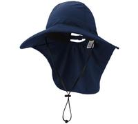DRESHOW Damen Sonnenhut Outdoor-Hut mit Breiter Krempe UV-Schutz Hut mit Nackenschutz UPF 50+ Faltbare Verstellbare Mesh-Hüte mit Öffnung für Pferdeschwanz Strand Angeln Hüte
