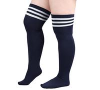 DRESHOW Damen Übergröße Kniestrümpfe Oberschenkelhohe Socken Overknee Lange Stiefel Strümpfe Beinwärmer
