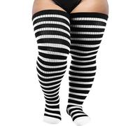 DRESHOW Damen Übergröße Kniestrümpfe Oberschenkelhohe Socken Overknee Lange Stiefel Strümpfe Beinwärmer