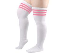 DRESHOW Damen Übergröße Kniestrümpfe Oberschenkelhohe Socken Overknee Lange Stiefel Strümpfe Beinwärmer