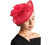DRESHOW Fascinator Hüte für Damen Pillbox Hut Tea Party Kopfbedeckung | Elegante Festliche Kopfbedeckung, Cocktailparty-Hut, mit Haarspange, Leichtes Sinamay, Kopfbedeckung für Hochzeitsgäste
