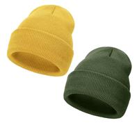 DRESHOW Winter Mütze Damen Herren Unisex Strick Beanie - Weich Warme Slouchy Mütze 2 Stück