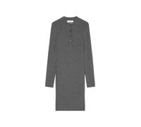 Dress, longsleeve, roundneck, button placket DEEP GREY MELANGE 36 DEEP GREY MELANGE