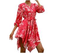 Dresses For Women Geschenke für Frauen Figurbetontes Wickelkleid Cocktailkleid Midi Club Kleid Ärmerllos Spaghettiträger Kleider mit Schlitz Schulterfrei Knielang Kleider Sommer Abendkleid Swing