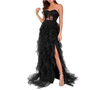 Dresses For Women Geschenke für Frauen Mesh Partykleid Skaterkleid Hohe Taille Kurzarmkleid Bodycon Schulterfrei Freizeit Einfarbig Partykleid mit Schlitz meine bestellungen anzeigen Kurzarm Cock