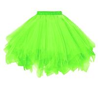 Dressever Damen Tüllrock 50er Rockabilly Petticoat Retro Tutu Ballet Cosplay Prom Abendkleider Anlass Hellgrün Medium
