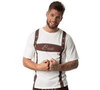 dressforfun 900636 Männer Trachten Shirt Bua, T-Shirt mit originellem Hosenträger-Aufdruck - Diverse Größen - (XL| Nr. 302888)