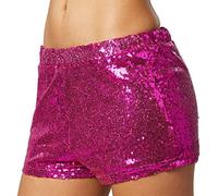 dressforfun 900996 Damen Pailletten Glitzer Shorts, sexy kurze Hose Shorts, pink (XXL | Nr. 303920)