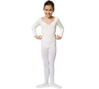 dressforfun Kinder Langarm-Body mit leichtem V-Ausschnitt, perfekte Passform, leicht tailliert, formbeständig, ideal zu kombinieren (152, Weiß)