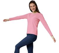 dressforfun Langarmshirt Damen, Damen Pullover, Longsleeve Damen, Basic Langarmshirt Damen, Oberteile Damen, Mode für Freizeit, als Business Outfit Damen oder Sport Oberteile Damen - (Pink | S)