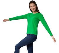 dressforfun Langarmshirt Damen, Damen Pullover, Longsleeve Damen, Basic Langarmshirt Damen, Oberteile Damen, Mode für Freizeit, als Business Outfit Damen oder Sport Oberteile Damen - (Grün | XL)