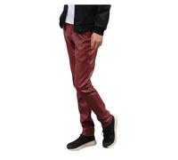 Dressnu Stretch Biker Lederhose schlanke Herren Leggings enge Hosen, Weinrot, 29