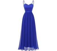 DRESSTELLS Abendkleid Damen Festlich Träger Kleider für Hochzeitsgäste Elegantes Ballkleid Lang Blau Brautkleid Große Größen Hochzeitgastkleider Royalblue 3XL