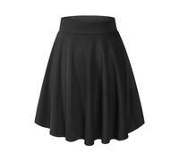 DRESSTELLS Rock Damen Knielang Kurz Skater Rock A-Linie Hohe Taille Minirock Silvesteroutfit Anime Faltenrock Karneval Tennis Rock Black-Midi S