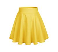 DRESSTELLS Rock Damen Kurz Skater Rock A-Linie Hohe Taille Gelb Minirock Silvesteroutfit Anime Faltenrock Karneval Tennis Rock Yellow S