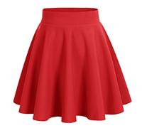DRESSTELLS Rock Damen Rot Kurz Skater Rock A-Linie Hohe Taille Roter Minirock Silvesteroutfit Anime Faltenrock Karneval Tennis Rock Red S