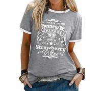 Dresswel Western Cowgirl Tshirt Damen Smooth As Tennessee Whiskey Grafik Druck T-Shirt Kurzarm Rundhals Country Musik Tee Tops Sommer Tshirts für Frauen