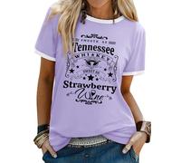 Dresswel Western Cowgirl Tshirt Damen Smooth As Tennessee Whiskey Grafik Druck T-Shirt Kurzarm Rundhals Country Musik Tee Tops Sommer Tshirts für Frauen