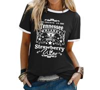 Dresswel Western Cowgirl Tshirt Damen Smooth As Tennessee Whiskey Grafik Druck T-Shirt Kurzarm Rundhals Country Musik Tee Tops Sommer Tshirts für Frauen