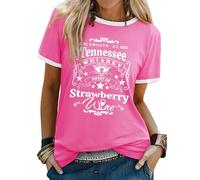 Dresswel Western Cowgirl Tshirt Damen Smooth As Tennessee Whiskey Grafik Druck T-Shirt Kurzarm Rundhals Country Musik Tee Tops Sommer Tshirts für Frauen