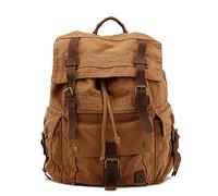 DRF Freizeitrucksack für Computer 17.3 Zoll Canvas Retro Voluminös Trekking BG09, Khaki, Taille unique