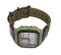 Drfeify Retro Outdoor Sportuhr, Luminous Display, Canvas Gurt Design, für Männer, Studenten, Outdoor Activities, Daily Wear, Fitness Training, Grüner Design