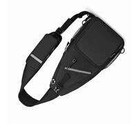 Drfeify Sling -Tasche mit Kopfhörerloch Reflexionsstreifen mit Spritzsicherem Oxford-Stoff für Out (Black)