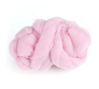 DriKou 8Colors 55g Colored Needle Felting Wool, Roving Spinning Sewing Trimming Handiwork Material (06-Pink)