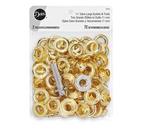 Dritz BK126 7∕16" Extra Eyelets & Tools, 72 Sets Ösen, Messing, Gold, X-Large 7/16", Count